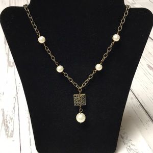 Bronze & Pearl Necklace